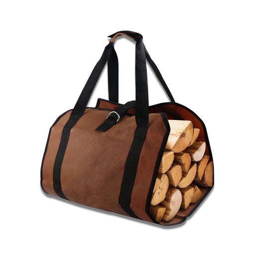 Firewood Carrier, Canvas Log Tote Bag with Strap and Handles, Wood Carrying Bag Fireplace Log Carrier for Indoors Camping Christmas Gift EasyOptionXY LLC