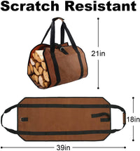 Firewood Carrier, Canvas Log Tote Bag with Strap and Handles, Wood Carrying Bag Fireplace Log Carrier for Indoors Camping Christmas Gift EasyOptionXY LLC