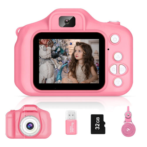 Kids Camera Toys, Digital Camera with 32GB SD Card, Toddler Camera Christmas Birthday Gifts for 3-10 Year Old Boys Girls Toys, Pink EasyOptionXY LLC