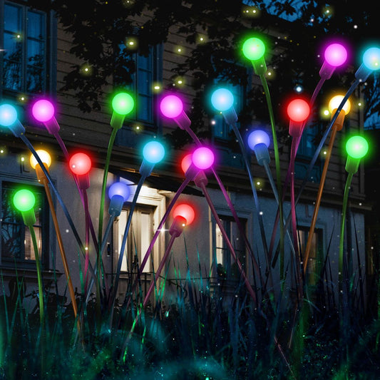 2 Pack Solar Garden Lights, Solar Swaying Light, Outdoor Solar Firefly Lights for Patio, Yard Decoration, Multicolor EasyOptionXY LLC