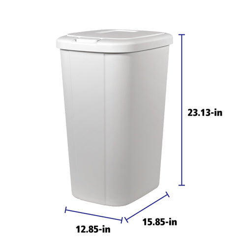 Hefty 13.3 Gallon Trash Can, Plastic Touch Top Kitchen Trash Can, White EasyOptionXY LLC