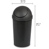 Sterilite 3 gal Plastic Round Swing Top Bathroom Trash Can, Black EasyOptionXY LLC