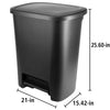 Hefty 20.4 Gallon Step-On Trash Can, Plastic Extra Large Kitchen Trash Can, Black EasyOptionXY LLC