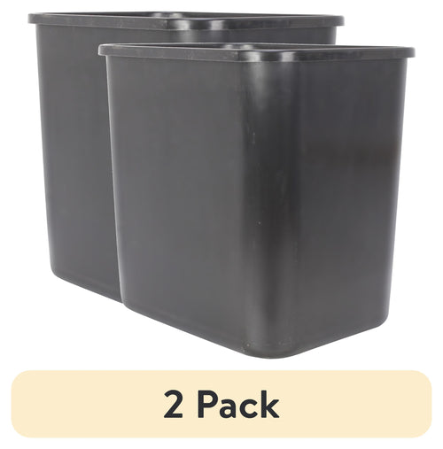 (2 pack) Mainstays 3 gal Plastic Open Top Kitchen Trash Can, Black EasyOptionXY LLC