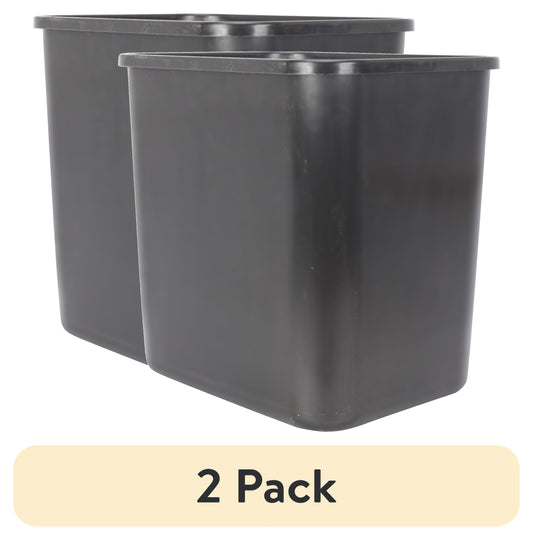 (2 pack) Mainstays 3 gal Plastic Open Top Kitchen Trash Can, Black EasyOptionXY LLC