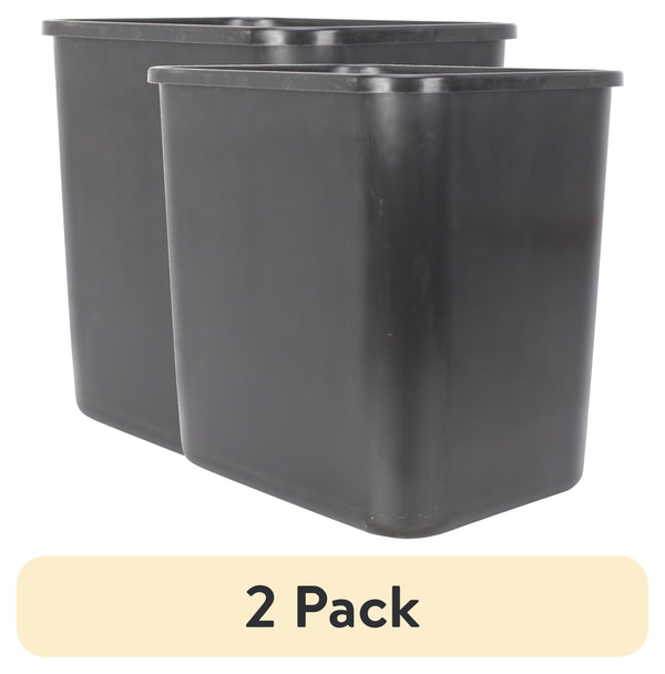 (2 pack) Mainstays 3 gal Plastic Open Top Kitchen Trash Can, Black EasyOptionXY LLC