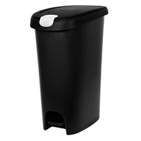Hefty 12 Gallon Trash Can, Plastic Slim Lockable StepOn Kitchen Trash Can, Black EasyOptionXY LLC