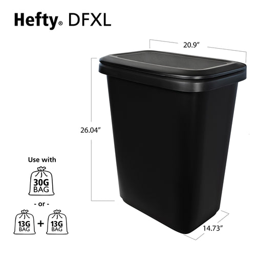 Hefty 20.4 Gallon Trash Can, Plastic Dual Function Divided Extra Large Kitchen Trash Can, Black EasyOptionXY LLC