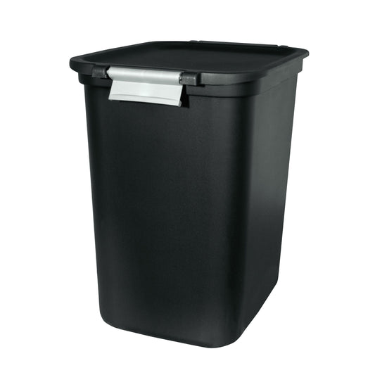 Hefty 7.7 Gallon Trash Can, Plastic Hinged Locking Lid Kitchen Trash Can, Black EasyOptionXY LLC