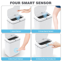 Small Bathroom Trash Cans with Lid, 3.95 Gallon Touchless Trash Bin, Automatic Trash Cans Touchless, Slim Waterproof Smart Trash Can for Bedroom, Bathroom, Office, Living Room, Toilet, RV EasyOptionXY LLC