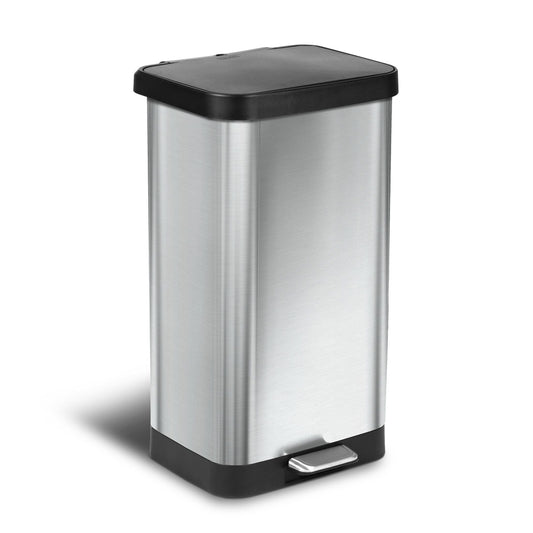 Glad 20 Gallon Stainless Steel Step on Kitchen Trash Can EasyOptionXY LLC