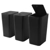 3 Pack Slim Plastic Trash Can, 2.6 Gallon Garbage Can with Press Top Lid, Modern Waste Basket for Bathroom, Black EasyOptionXY LLC