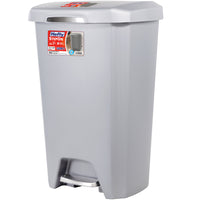 Hefty 12.1 Gallon Trash Can, Plastic Soft Close Step On Kitchen Trash Can, Gray EasyOptionXY LLC