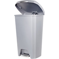 Hefty 12.1 Gallon Trash Can, Plastic Soft Close Step On Kitchen Trash Can, Gray EasyOptionXY LLC