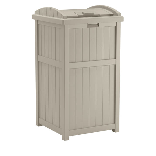 Suncast Outdoor Hideaway Trash Container for Patio, Resin Taupe, 33-Gallon EasyOptionXY LLC