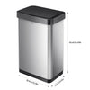 EKO Essentials 13.2 Gallon/50 Liter Horizon Lite Stainless Steel Sensor Trash Can EasyOptionXY LLC