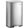 SONGMICS 13.2 Gallon Kitchen Trash, Garbage Can, Pedal Rubbish Bin, Stainless Steel, Silver EasyOptionXY LLC