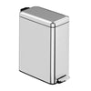WoodFX Slim Bathroom Trash Can with Lid Soft Close, Step Pedal, 2.6 Gal / 10L Stainless Steel Garbage Can, Sliver EasyOptionXY LLC