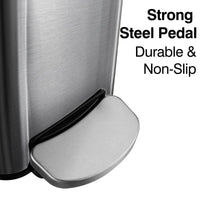 WoodFX Slim Bathroom Trash Can with Lid Soft Close, Step Pedal, 2.6 Gal / 10L Stainless Steel Garbage Can, Sliver EasyOptionXY LLC