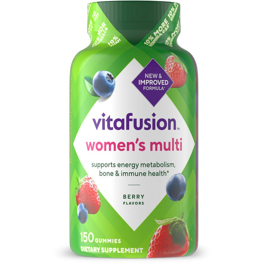 Vitafusion Women's Multivitamin Gummies, Daily Health & Energy Metabolism Support, Berry Flavors, 150 Count