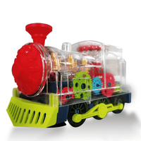 Electric Train Toy, Transparent Gear Toy for Kids, Kids Train Set with Light & Music, Early Educational Birthday Gift for Toddlers EasyOptionXY LLC