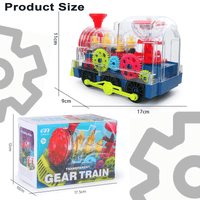 Electric Train Toy, Transparent Gear Toy for Kids, Kids Train Set with Light & Music, Early Educational Birthday Gift for Toddlers EasyOptionXY LLC
