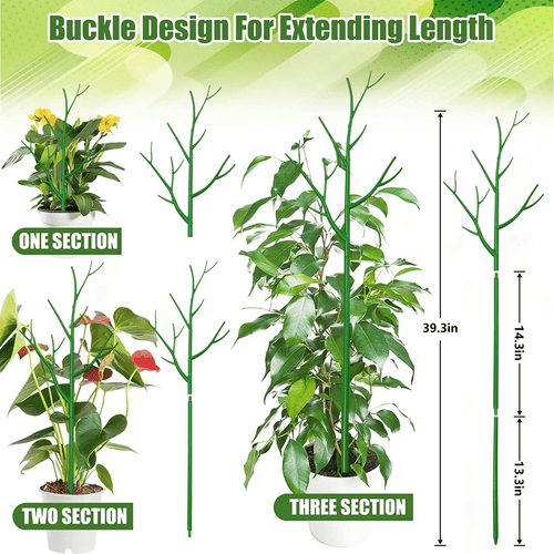 6 Pack 39.37'' Twig Plant Support Stake Set, Adjustable Monstera Plant Support, Plant Trellis Poles Plant Sticks for Indoor and Outdoor Potted Plants EasyOptionXY LLC