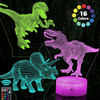 3D Illusion Table Lamp, 3 Pcs Dinosaur Night Light with Remote Control & 16 Colors Changing, LED Dinosaur Gifts for Bedroom, Boys Girls Age 3+ Year Old EasyOptionXY LLC
