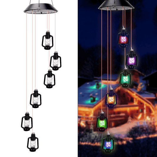 Solar Powered Wind Chime, Solar Lanterns Lights Wind Chimes Outdoor Decor, Yard Decorations Mobile Colorful Hanging Light for Home Party Yard Garden Decoration EasyOptionXY LLC