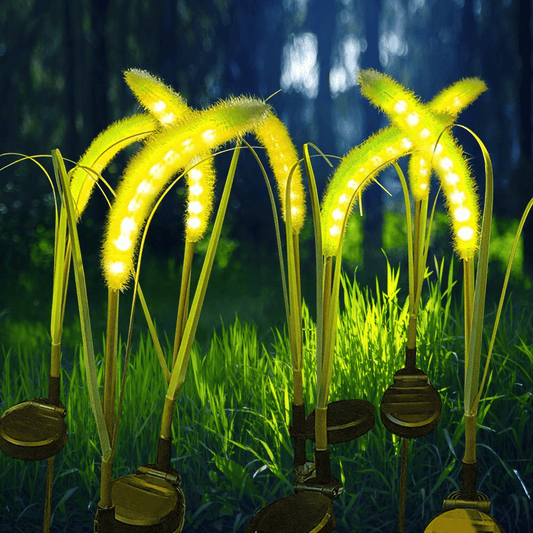 2 Pack Solar Reed Lights, Solar Dogtail Grass Plug Lamp for Outdoor, Waterproof Solar Garden Light for Pathway Patio Yard Decoration EasyOptionXY LLC