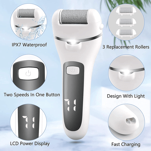 Electric Callus Remover for Feet, Rechargeable Hard Skin Remover Pedicure Tools, 13 in 1 Electric Callous Remover Kit for Cracked Heels, White EasyOptionXY LLC