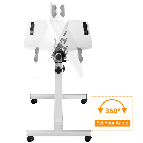 Kekoy Overbed Table Hospital Table with Wheels Adjustable Height, Rolling Laptop Side Tilt Tables Adjustable Over the bed for Hospital and Home Use, White EasyOptionXY LLC