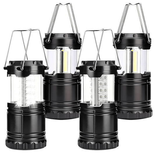 Jellas Collapsible LED Camping Lanterns 4 Packs, IPX4 Waterproof Portable Camp Light, Lightweight Battery LED Lantern for Camping/ Hiking/Emergency/Outages, Black EasyOptionXY LLC