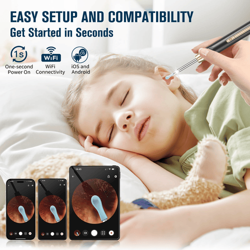 KEKOY Ear Camera and Wax Remover, Ear Wax Removal Tool, Upgraded Ear Cleaner with 1296P Camera, Smart Visual Earwax Remove Kits with 7 Pcs Ear Set for Daily Ear Pick, 6 LED Lights, Sky Blue EasyOptionXY LLC