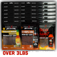 Elijah’s Xtreme Beef Jerky Bulk Trio - 6 bags of Each Flavor, 18 bags total (3lbs)