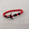 Modern Fashion Airplane Anchor Bracelets Men Charm Rope Chain Paracord Bracelet Women Male Air Force Style Wrap Metal Sport Hook Gift