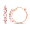 1.63 Carat Genuine Morganite and White Diamond .925 Sterling Silver Earrings