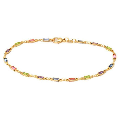 18K Gold Anklet Made with Swarovski Elements