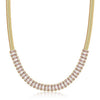 18K Gold Crystal Herringbone Necklace