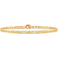 18K Gold Flat Marina Link Anklet for Women