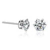 18K Gold Ear Bone Buckle Stainless Steel 6-Prong Zirconia Stud Earrings
