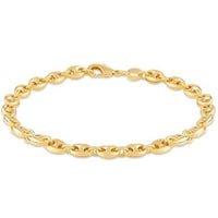 18K Gold Puff 8" Mariner Bracelet