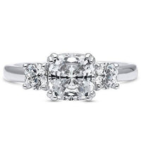 18K White Gold 5.00 Cttw Cushion Cut Engagement Ring