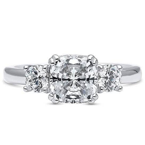 18K White Gold 5.00 Cttw Cushion Cut Engagement Ring