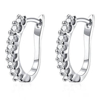 18K White Gold and Swarovski Element Crystal Petite Earrings