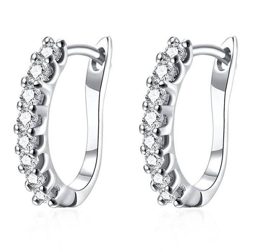 18K White Gold and Swarovski Element Crystal Petite Earrings