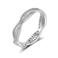 18K White Gold Braided Eternity Band