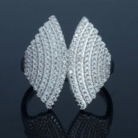 18K White Gold Plated Angel Wing Ring