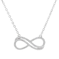 18K White Gold Plated Double Infinity Necklace