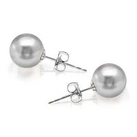 18K White Gold Plated Pearl Stud Earrings